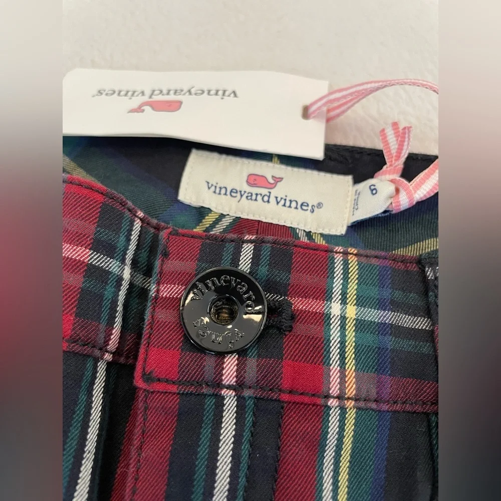 Vineyard Vines Sm Sz 6 Tartan Plaid High Rise Jolly Stretch Slim Cotton NWT - Picture 9 of 17